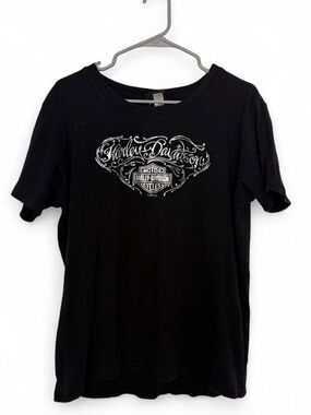 Harley-Davidson Black T-Shirt with White Script Emblem